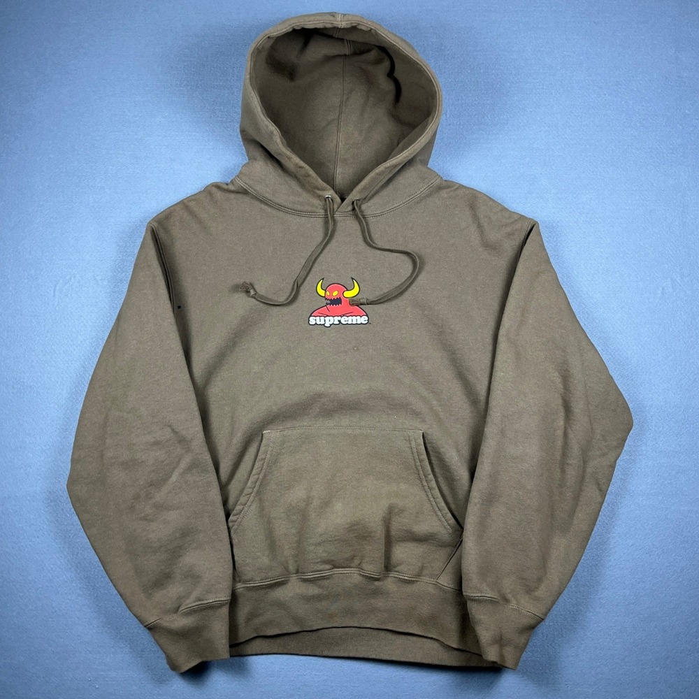 Supreme Toy Machine Hoodie Brown FW21 Men Small Pullover Sweatshirt